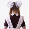 Фатиновый бант Белый с Белой окантовкой на резинке (пара) для школы и выпускного